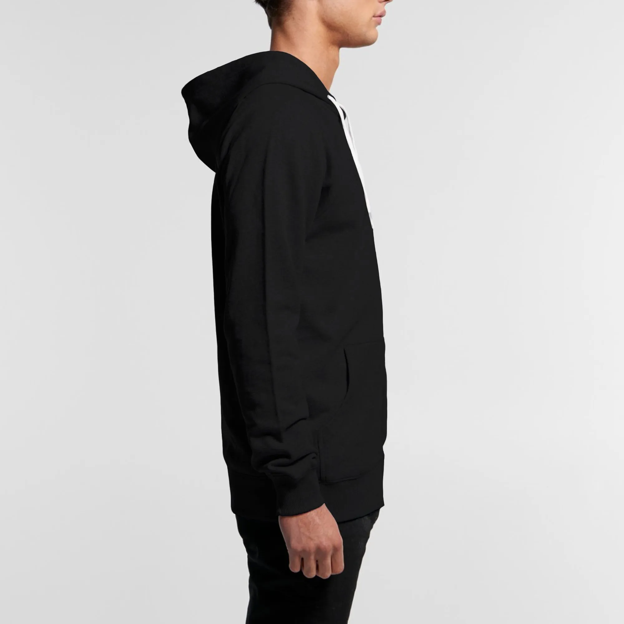 Zip Hoodie in Black